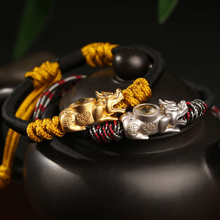 Buddha Stones Pi Xiu Geluk en Rijkdom handgeweven Armband - image 0