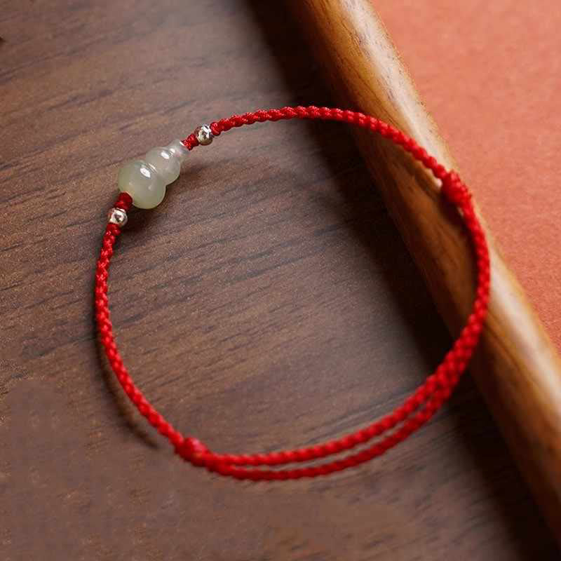 Buddha Stones Pompoen Hetian Enkelband Rode Koord Welvaartsarmband Armband - image 11