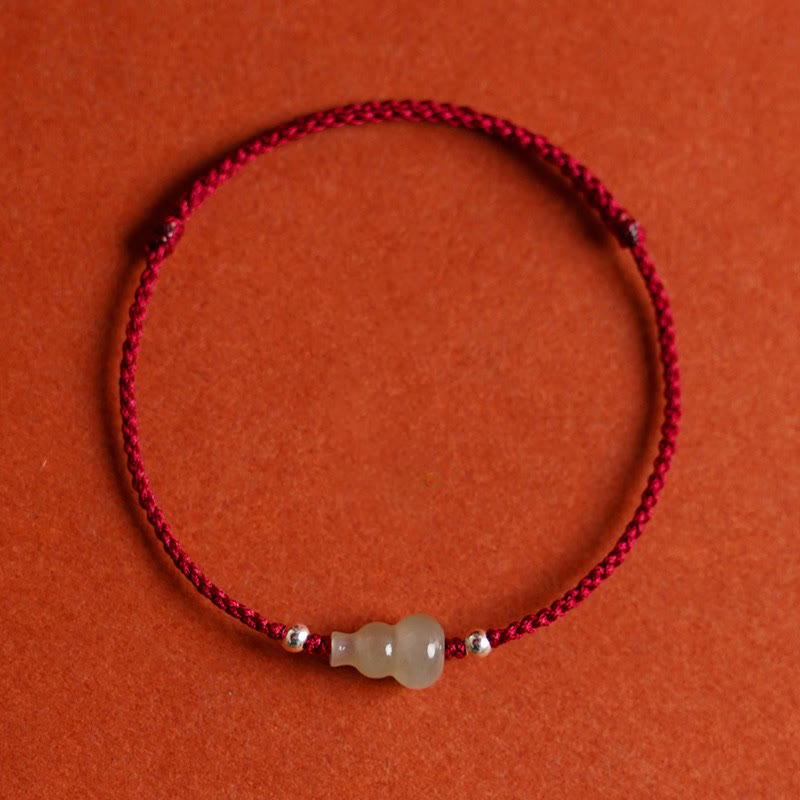 Buddha Stones Pompoen Hetian Enkelband Rode Koord Welvaartsarmband Armband - Donkerrood Enkelband met touwtje (omtrek 22-30 cm) - image 1