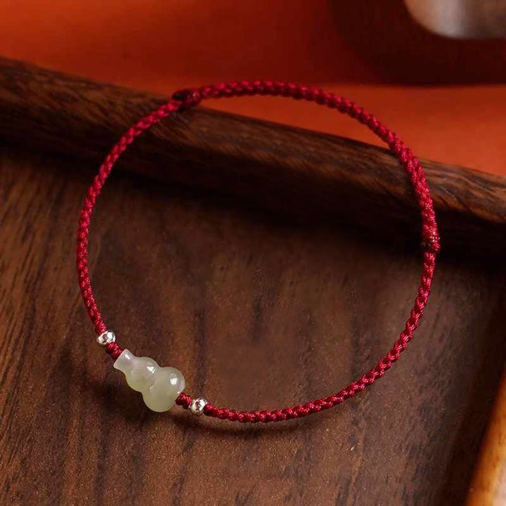 Buddha Stones Pompoen Hetian Enkelband Rode Koord Welvaartsarmband Armband - image 0