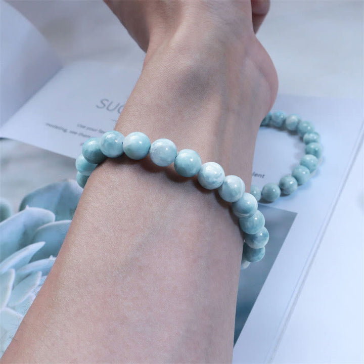 Buddha Stones Armband van natuurlijke larimar voor wijsheid en zelfvertrouwen - image 17