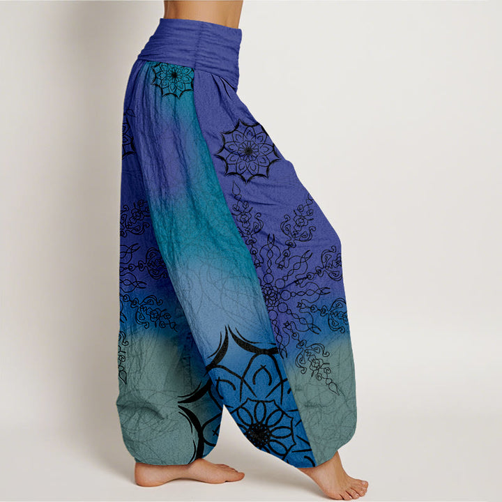 Buddha Stones Dames harembroek met elastische Taille en felgekleurd mandala-patroon van katoen - image 10