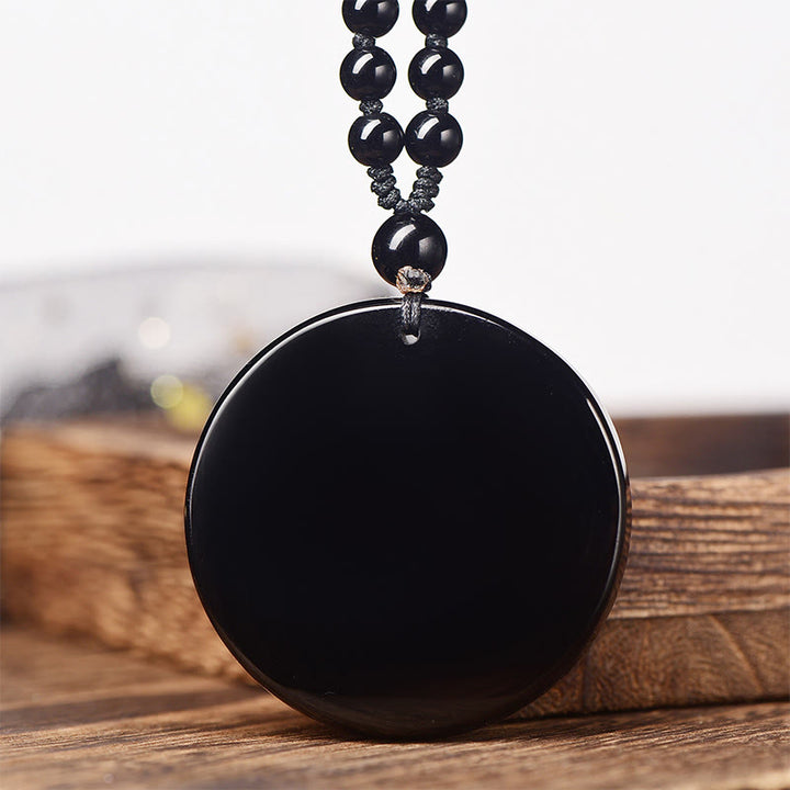 Buddha Stones Ketting van een draak, zwarte obsidiaan, die transformatie en vervulling symboliseert. - image 3