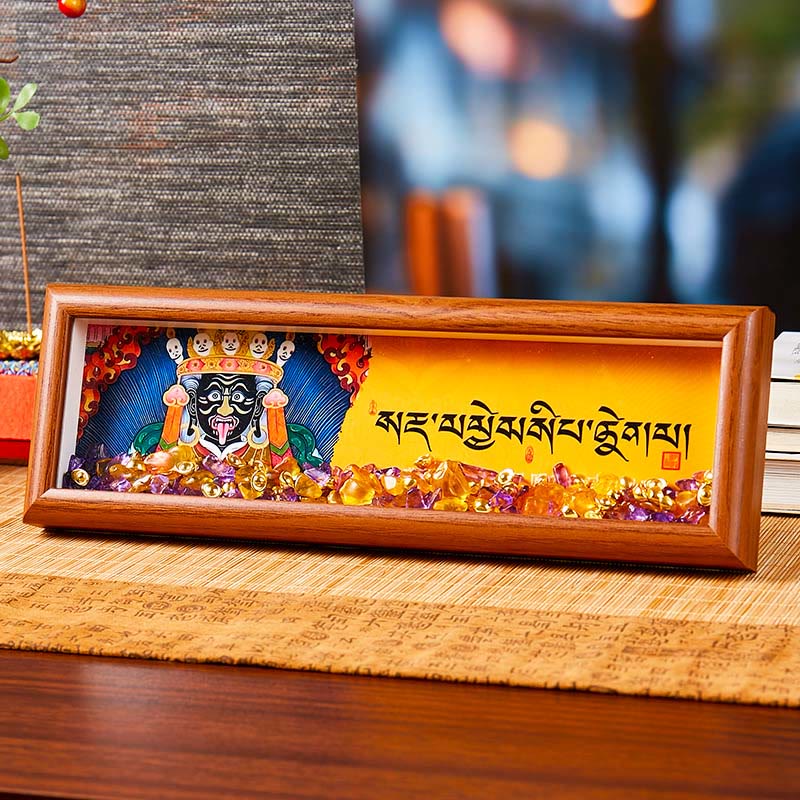 Buddha Stones Om Mani Padme Hum Boeddha Gouden Ingot Thangka Fotolijst Ornament Home Decor - Stijl 1 - Vezelplaat met gemiddelde dichtheid (9*30*4 cm) - image 0