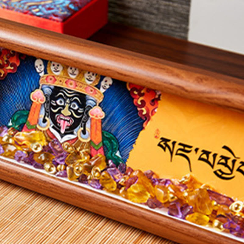 Buddha Stones Om Mani Padme Hum Boeddha Gouden Ingot Thangka Fotolijst Ornament Home Decor - image 1