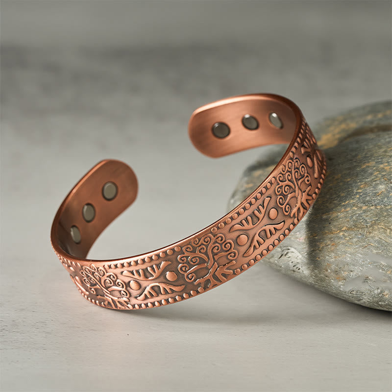 Buddha Stones De Levensboom Koperen Open Zelfzorg Bangle-armband - image 1