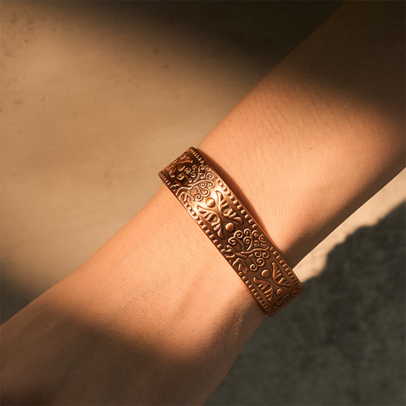 Buddha Stones De Levensboom Koperen Open Zelfzorg Bangle-armband - image 4