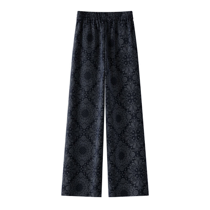 Buddha Stones Casual damesbroek met wijde pijpen en Zakken , gemaakt van polyester met een bloemenprint. - image 1
