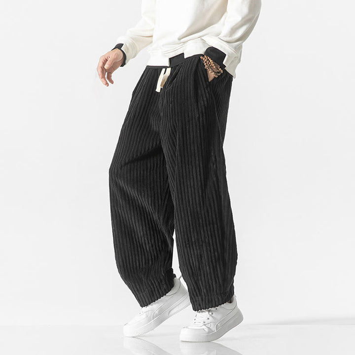 Buddha Stones Retro winterse corduroy harembroek voor heren met Zakken , effen kleur. - image 11