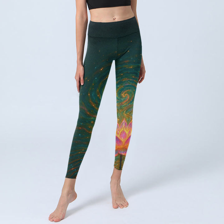 Buddha Stones Prachtige yogalegging voor dames met print van lotuswaterrimpels - image 5