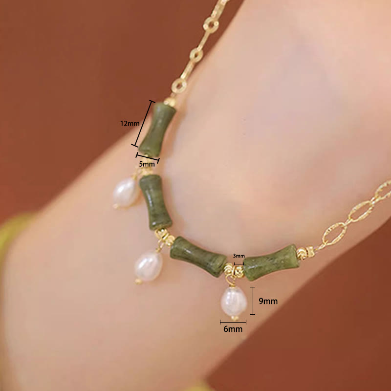 Buddha Stones Tianshan Jade Bamboe Parel Overvloed Rijkdom Ketting - image 4