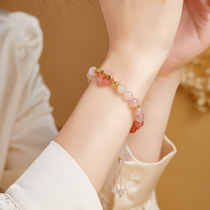 Buddha Stones 925 Sterling Zilveren Armband met Vredesgesp, Rode Agaat en Witte Chalcedoon - image 10