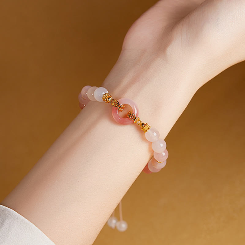 Buddha Stones 925 Sterling Zilveren Armband met Vredesgesp, Rode Agaat en Witte Chalcedoon - image 9