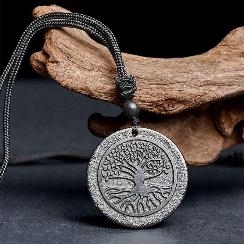Buddha Stones Levensboom-gravurepatroon, authentieke shungietstenen Ketting - image 3