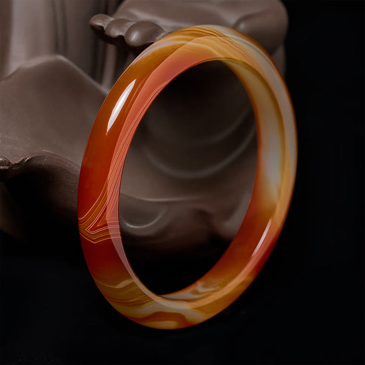Buddha Stones Rode agaat Mouwboord met Bangle - Rode agaat (Logisch denken ♥ Zelfacceptatie) - 61-62 mm - image 0