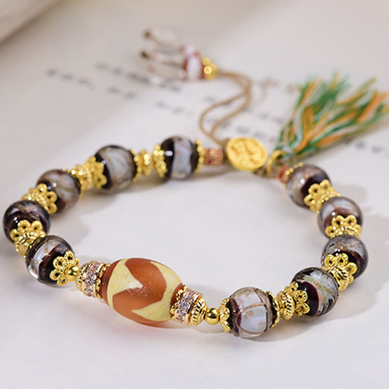 Buddha Stones Liuli glazen Dzi kralen Armband - image 7