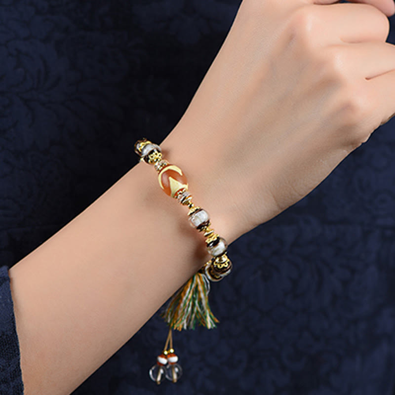 Buddha Stones Liuli glazen Dzi kralen Armband - image 14