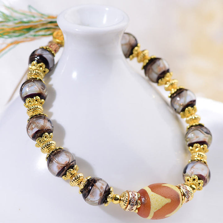 Buddha Stones Liuli glazen Dzi kralen Armband - image 13