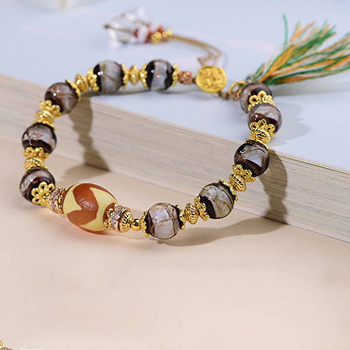 Buddha Stones Liuli glazen Dzi kralen Armband - image 9