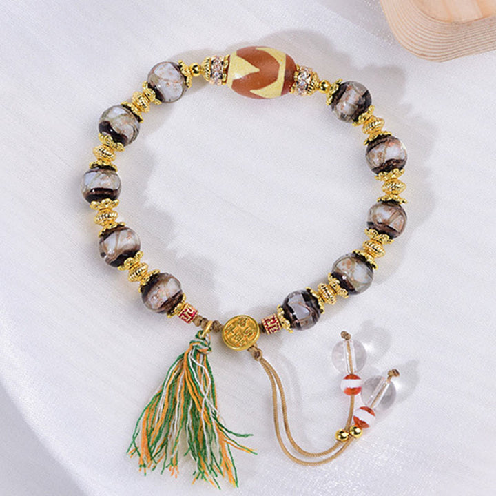 Buddha Stones Liuli glazen Dzi kralen Armband - image 11