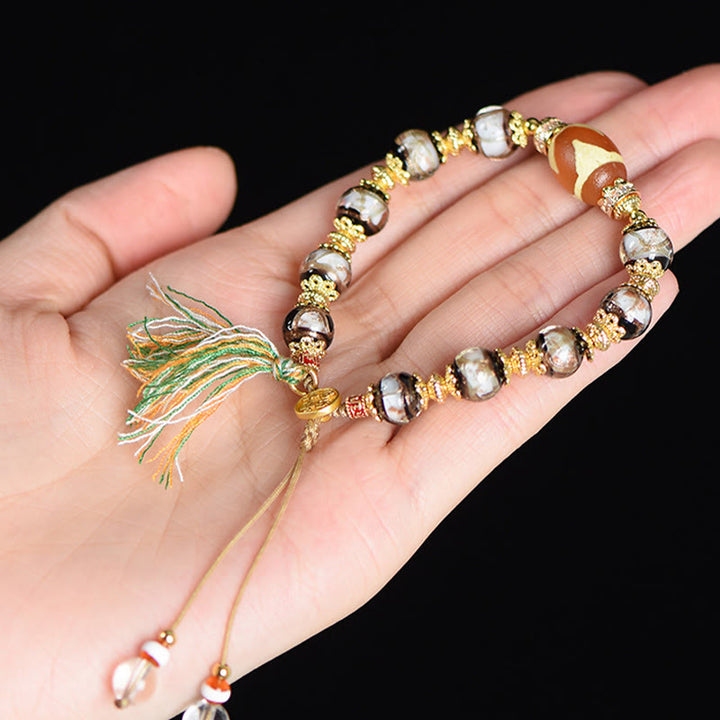 Buddha Stones Liuli glazen Dzi kralen Armband - image 12