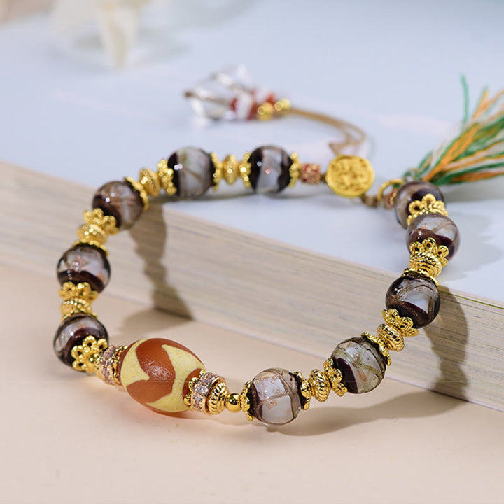 Buddha Stones Liuli glazen Dzi kralen Armband - image 8