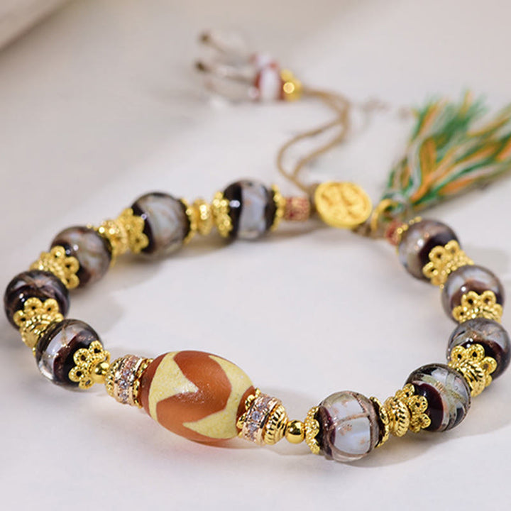 Buddha Stones Liuli glazen Dzi kralen Armband - image 2