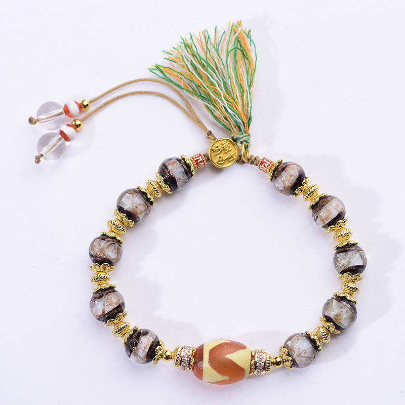 Buddha Stones Liuli glazen Dzi kralen Armband - image 3