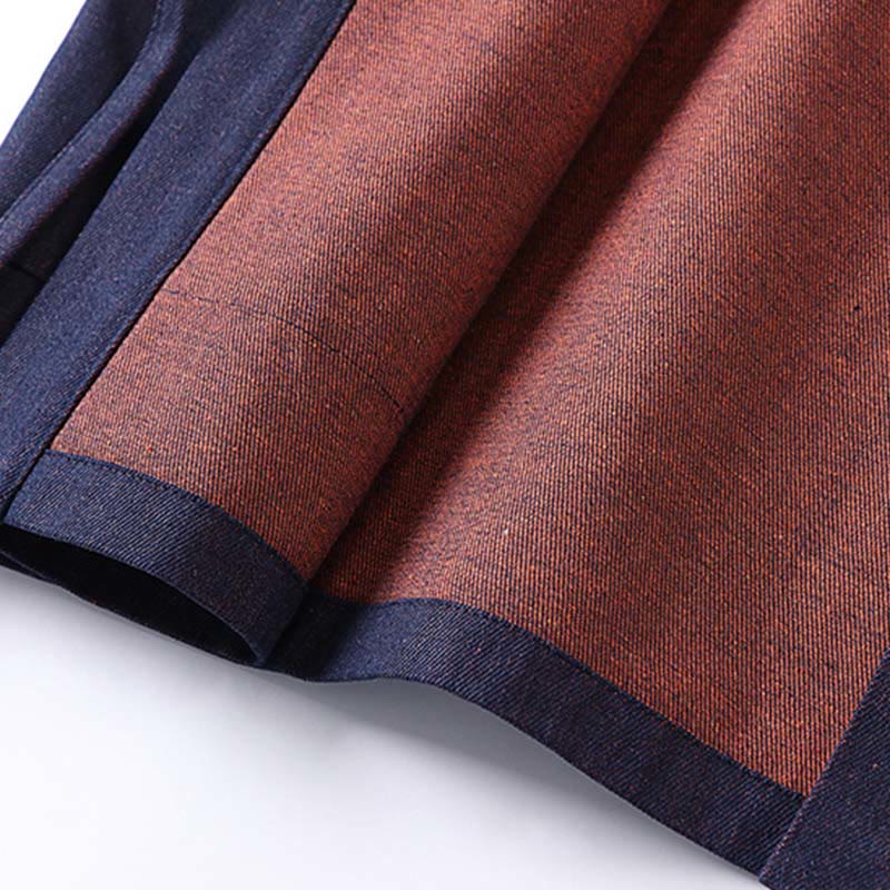 Buddha Stones Effen jas met vetersluiting, open voorkant en Mouwlengte , heren denim katoenen kimono - image 7