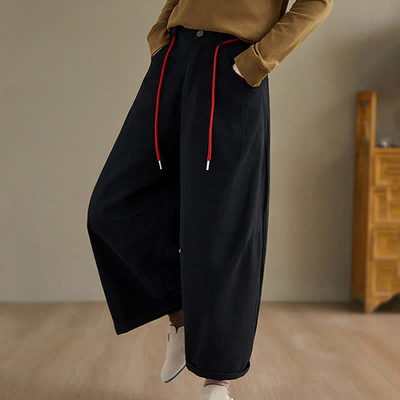 Buddha Stones Effen katoenen casual damesbroek Lengte 7-8 met Zakken - image 13