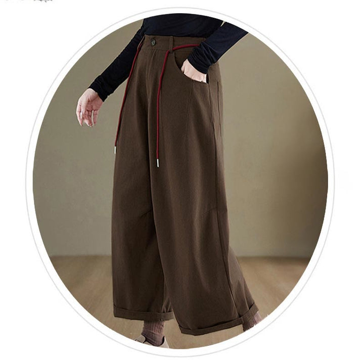 Buddha Stones Effen katoenen casual damesbroek Lengte 7-8 met Zakken - image 9