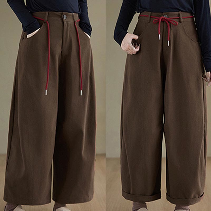 Buddha Stones Effen katoenen casual damesbroek Lengte 7-8 met Zakken - image 10