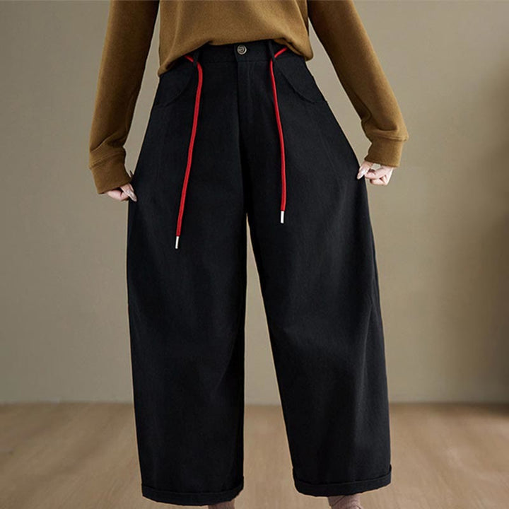 Buddha Stones Effen katoenen casual damesbroek Lengte 7-8 met Zakken - image 12