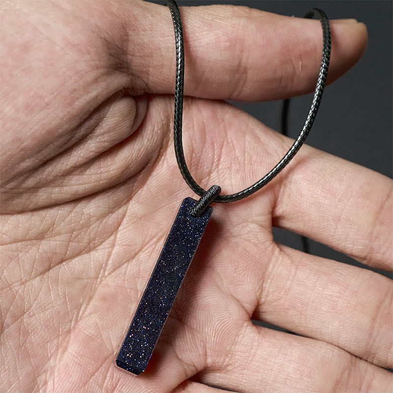 Buddha Stones Ketting met transformatie van zwarte obsidiaan en blauwe zandsteen - image 9