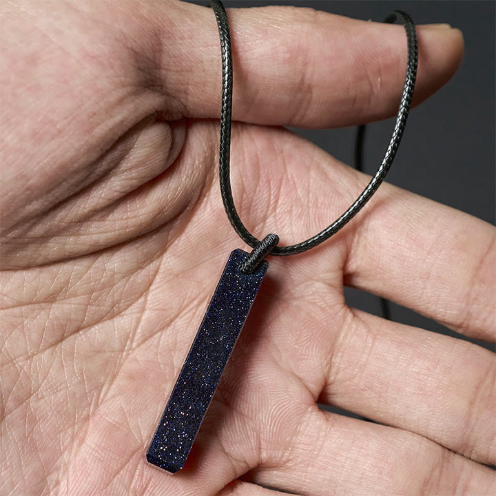 Buddha Stones Ketting met transformatie van zwarte obsidiaan en blauwe zandsteen - image 9