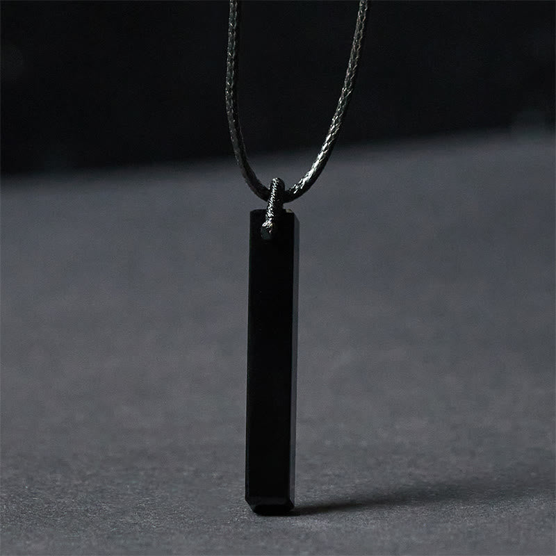 Buddha Stones Ketting met transformatie van zwarte obsidiaan en blauwe zandsteen - Zwarte obsidiaan - image 0