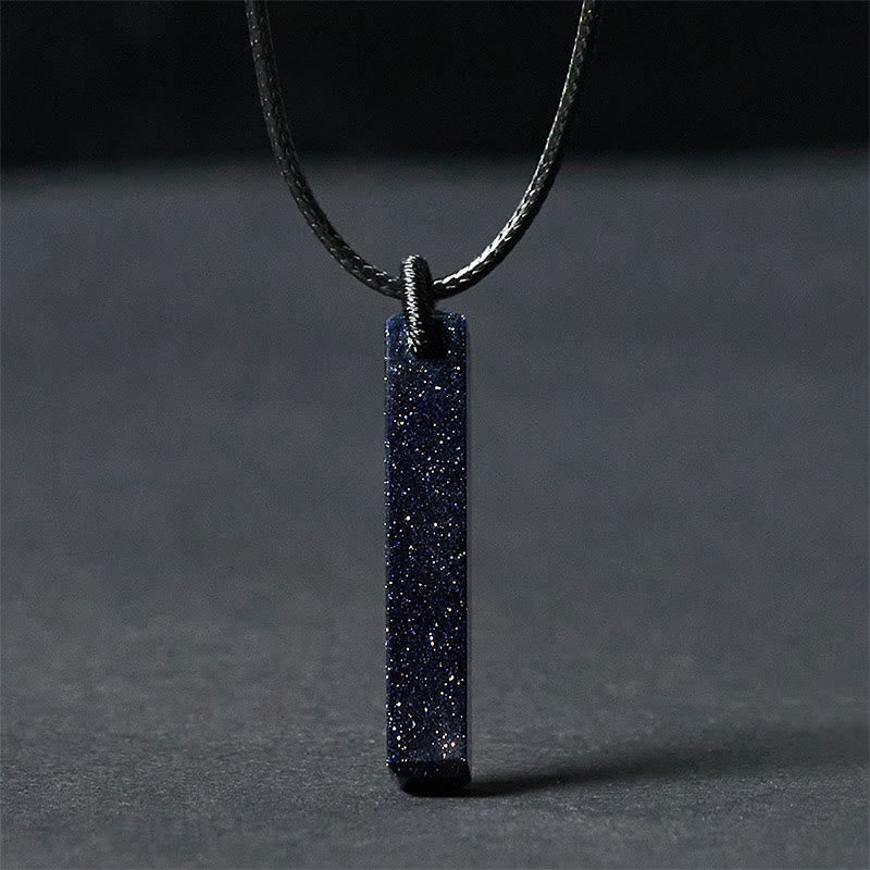 Buddha Stones Ketting met transformatie van zwarte obsidiaan en blauwe zandsteen - Blauwe zandsteen - image 6