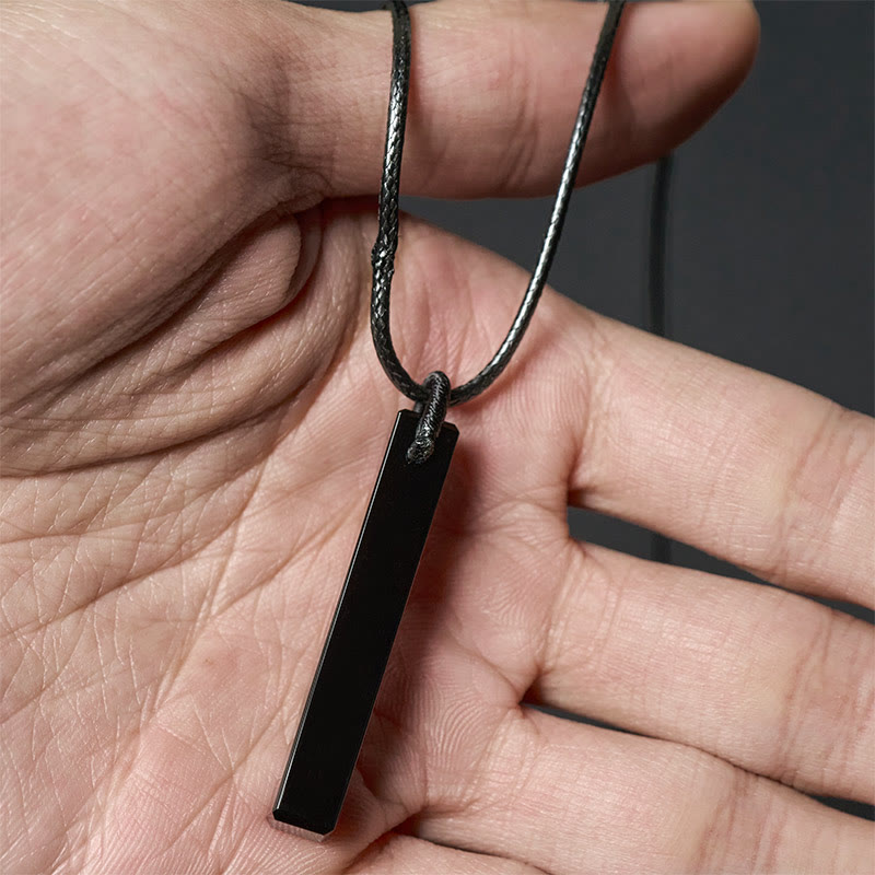 Buddha Stones Ketting met transformatie van zwarte obsidiaan en blauwe zandsteen - image 3