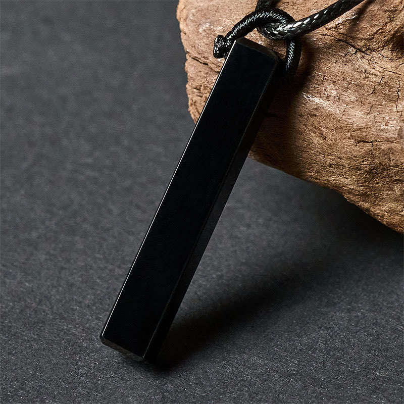 Buddha Stones Ketting met transformatie van zwarte obsidiaan en blauwe zandsteen - image 2