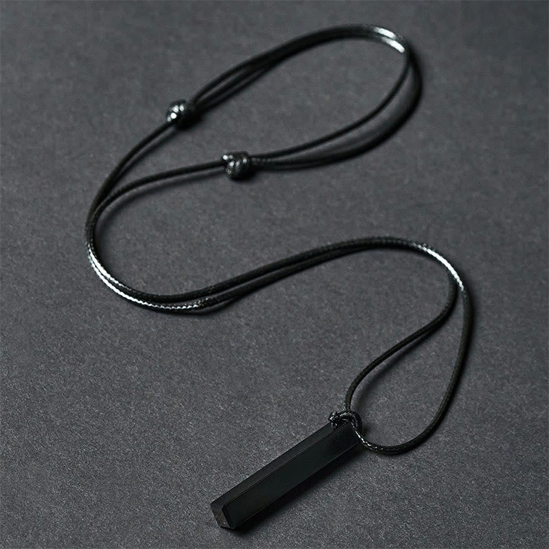 Buddha Stones Ketting met transformatie van zwarte obsidiaan en blauwe zandsteen - image 1