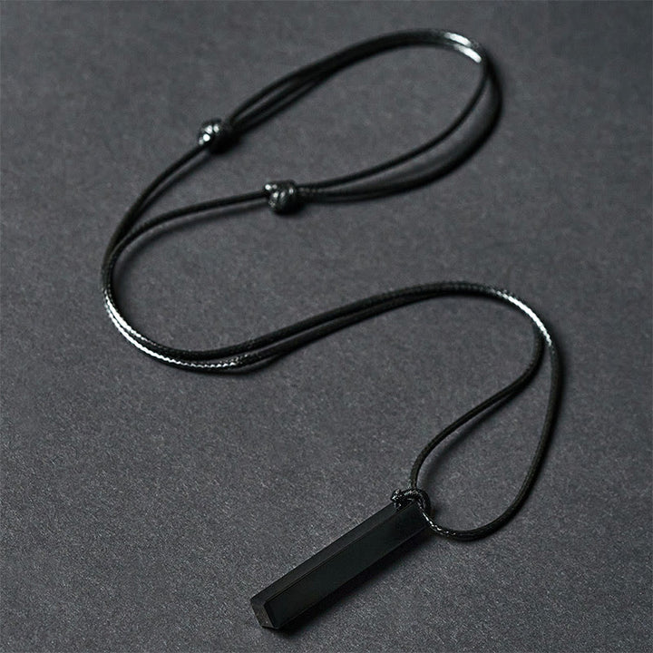 Buddha Stones Ketting met transformatie van zwarte obsidiaan en blauwe zandsteen - image 1
