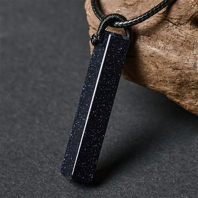 Buddha Stones Ketting met transformatie van zwarte obsidiaan en blauwe zandsteen - image 8
