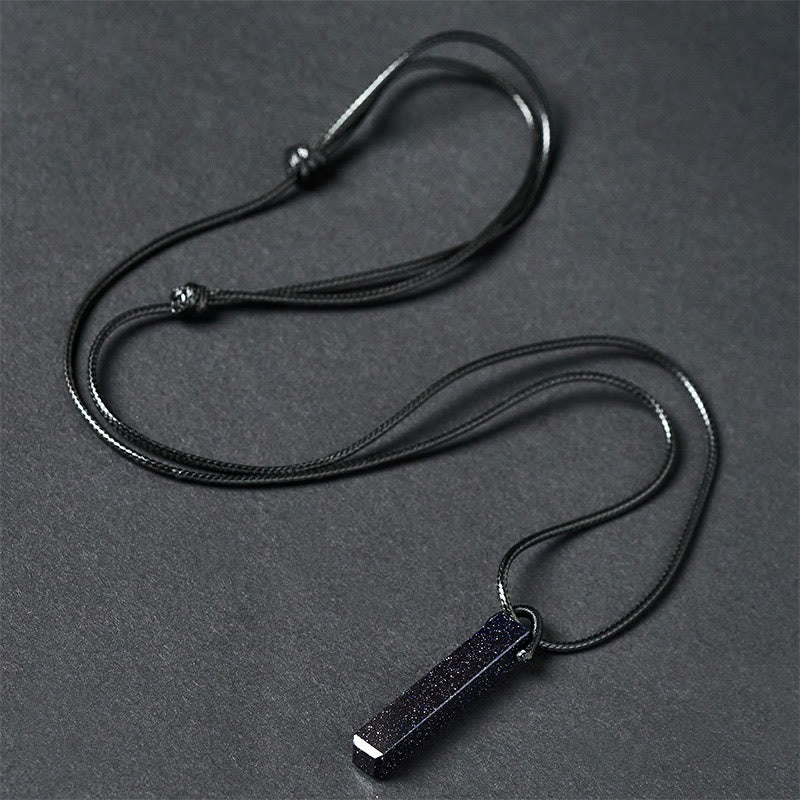 Buddha Stones Ketting met transformatie van zwarte obsidiaan en blauwe zandsteen - image 7