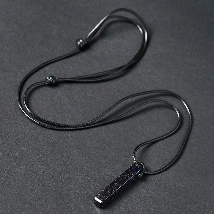 Buddha Stones Ketting met transformatie van zwarte obsidiaan en blauwe zandsteen - image 7