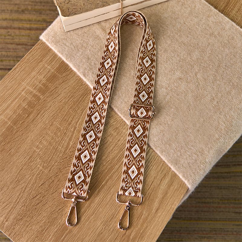 Buddha Stones Boho ruitvormig, vierhoekig, gestreept, geometrisch jacquard, verstelbare schouderband voor handtas , Schoudertas, vervangende bandjes - image 14
