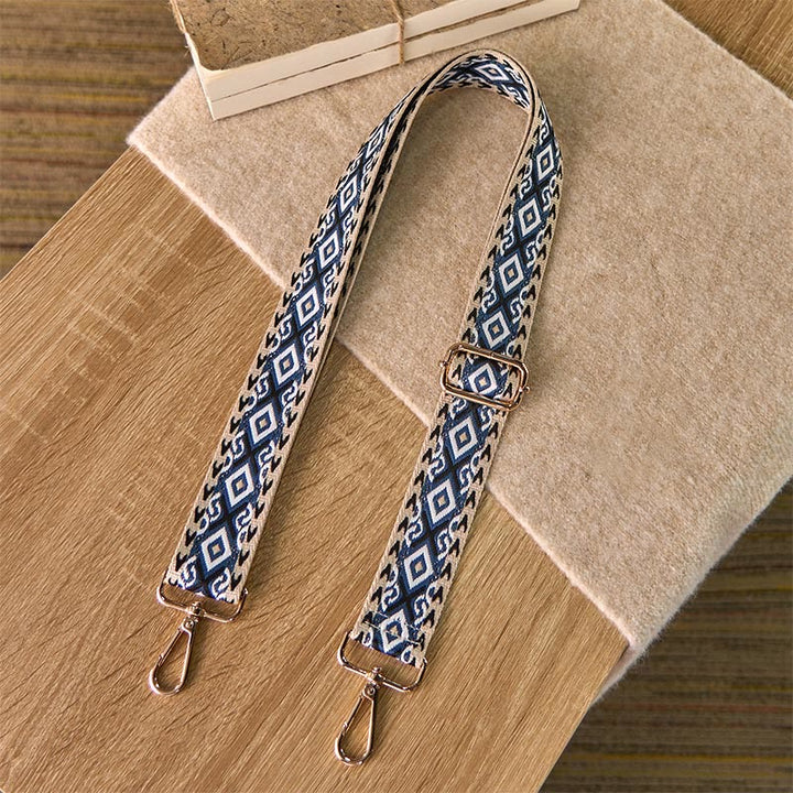 Buddha Stones Boho ruitvormig, vierhoekig, gestreept, geometrisch jacquard, verstelbare schouderband voor handtas , Schoudertas, vervangende bandjes - image 8
