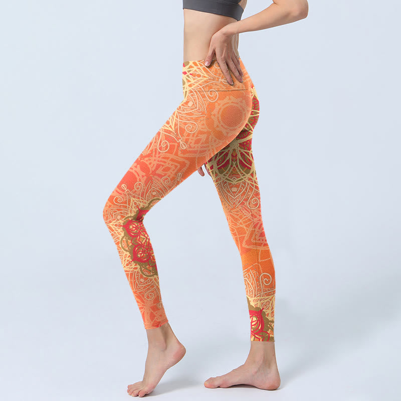 Buddha Stones Yoga legging voor dames met symmetrisch geometrisch patroon - image 2