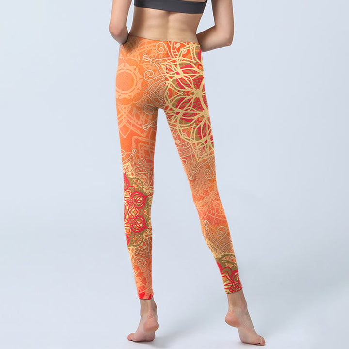 Buddha Stones Yoga legging voor dames met symmetrisch geometrisch patroon - image 6