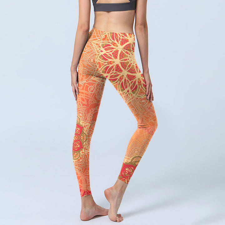Buddha Stones Yoga legging voor dames met symmetrisch geometrisch patroon - image 4