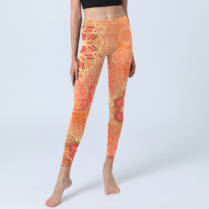 Buddha Stones Yoga legging voor dames met symmetrisch geometrisch patroon - image 5